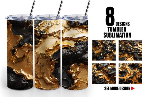 Mug Wrap Abstract Gold Lava Online Sale - Image 3