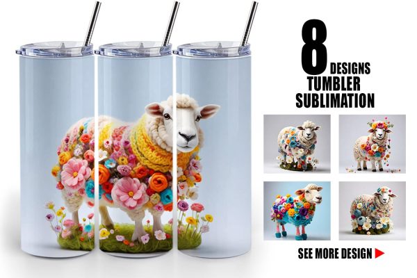 Tumbler Wrap Sheep Easter Embroidery Online Sale