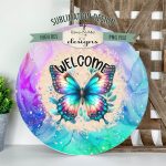 Welcome Butterfly Wind Spinner Sublimation Design For Sale - Image 3