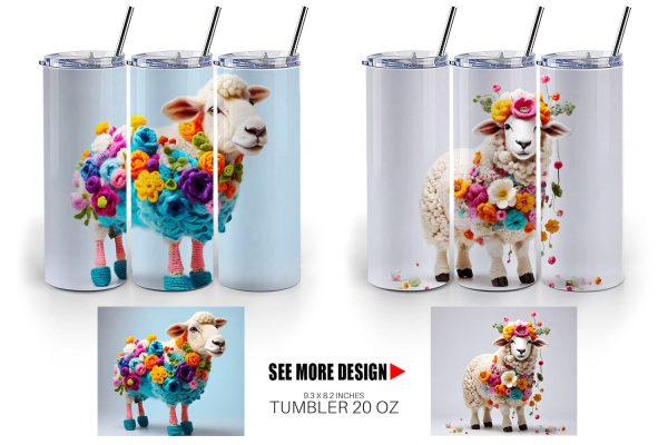 Tumbler Wrap Sheep Easter Embroidery Online Sale - Image 4