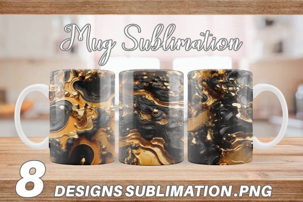 Mug Wrap Abstract Gold Lava Online Sale