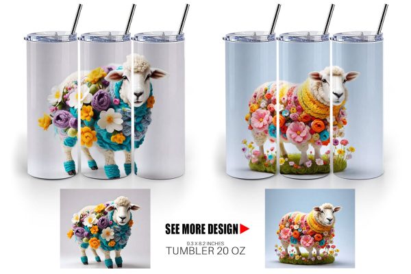Tumbler Wrap Sheep Easter Embroidery Online Sale - Image 3