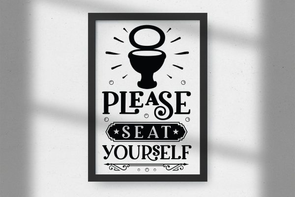 Please Seat Yourself, Funny Bathroom Sign SVG Fashion - Image 2