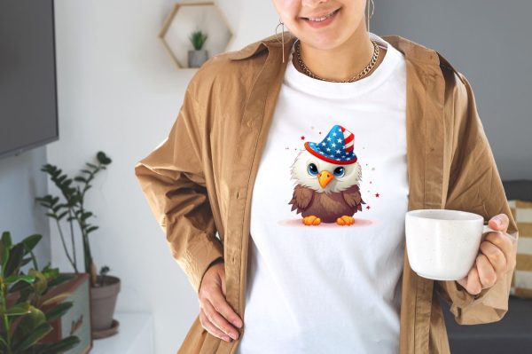 Watercolor Cute Baby Bald Eagle 4th of July Clipart Bundle Online Sale - Image 3