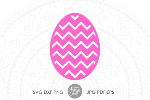 Easter egg SVG with chevron pattern on Sale