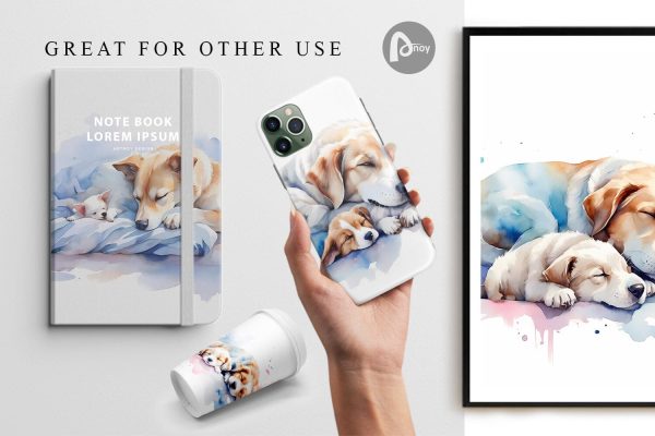 Digital Paper Mother Day Dog Sleeping on Sale - Image 2