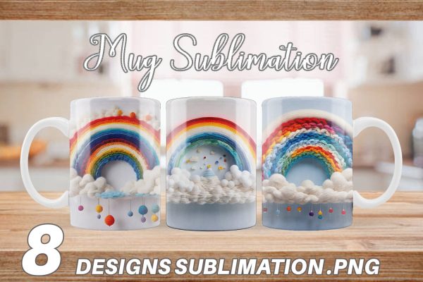 Mug Wrap Rainbow Embroidery on Sale