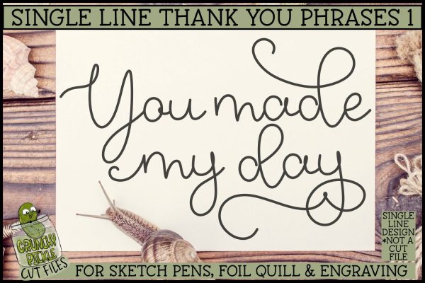 Single Line Thank You Phrases 1, Sketch SVG Files Online Sale - Image 4