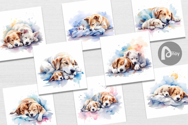 Digital Paper Mother Day Dog Sleeping on Sale - Image 3