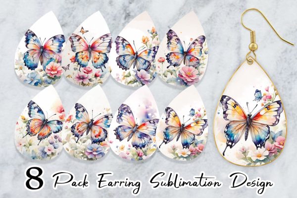 Earring Watercolor Butterfly Online