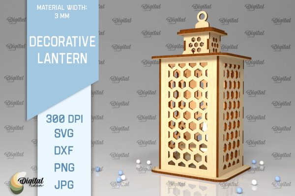 3D Decorative Lantern SVG. Candle Holder Laser Cut For Discount