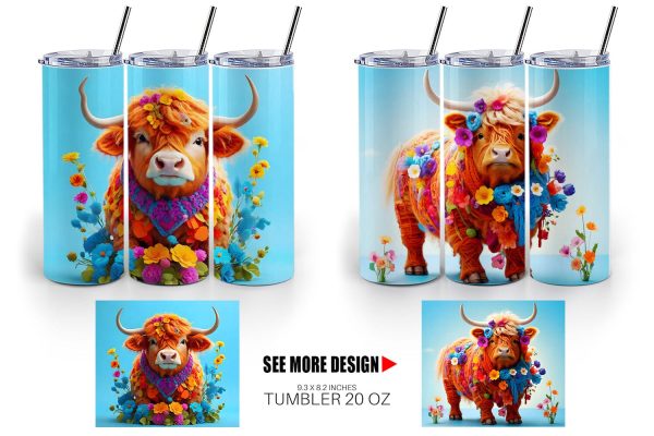 Tumbler Wrap Higland Cow Easter For Discount - Image 2