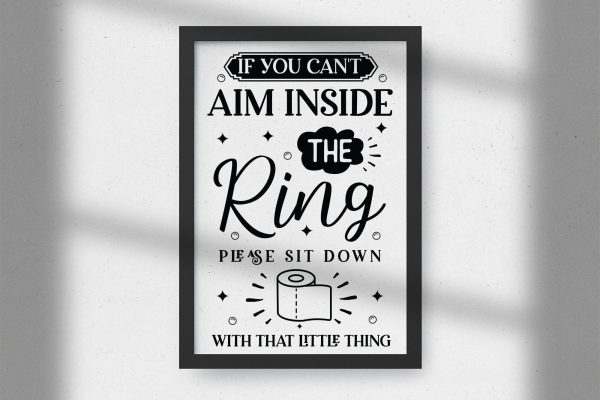 If You Can t Aim Inside the Ring, Funny Bathroom SVG Online now - Image 2