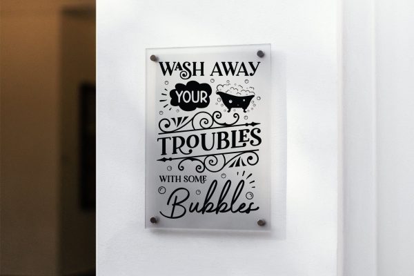 Wash Away Your Troubles, Funny Bathroom Sign SVG For Sale - Image 3