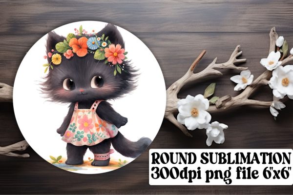 Sweet Kitty Circle Prints for Crafting Adventures Hot on Sale
