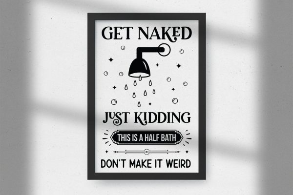 Get Naked Just Kidding - Funny Bathroom SVG Online Sale - Image 2