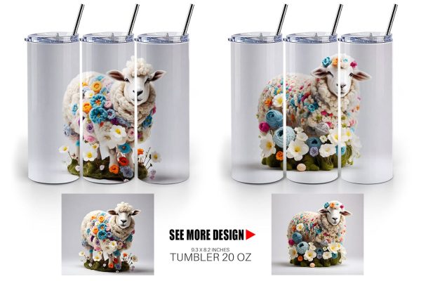 Tumbler Wrap Sheep Easter Embroidery Online Sale - Image 5