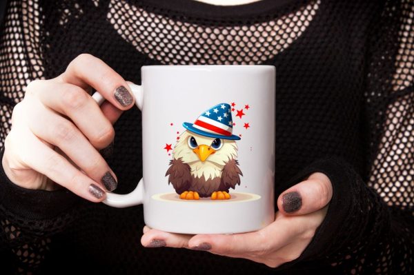 Watercolor Cute Baby Bald Eagle 4th of July Clipart Bundle Online Sale - Image 5