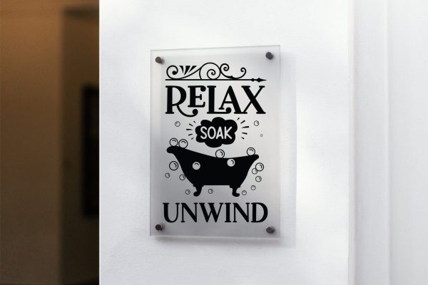 Relax Soak Unwind, Funny Bathroom Sign SVG For Discount - Image 3