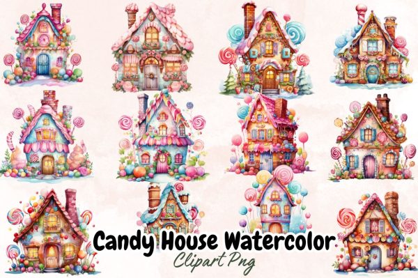 Watercolor Candy House  Sublimation Bundle Online Hot Sale