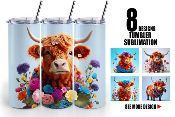Tumbler Wrap Higland Cow Easter For Discount