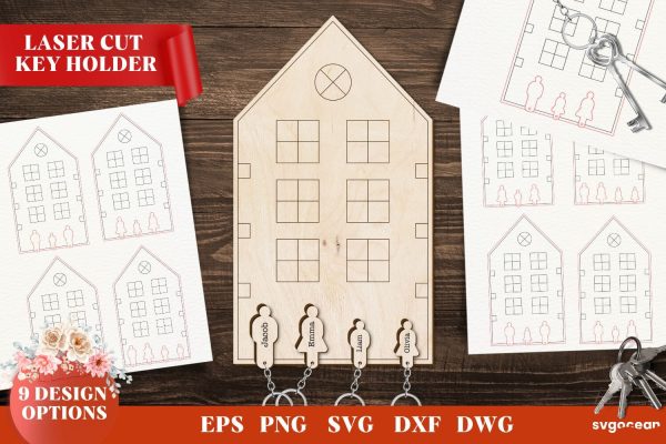 Home Key Holders Laser Cut Files For Sale