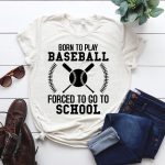 Born To Play Baseball Forced To Go To School SVG PNG PDF Cut File For Discount - Image 2