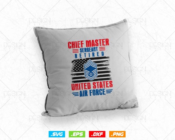 Chief Master Sergeant Retired Air Force Retirement Svg Png, USA Flag Svg, Air Force Tshirt, Svg Files for Cricut, Instant download For Discount - Image 4