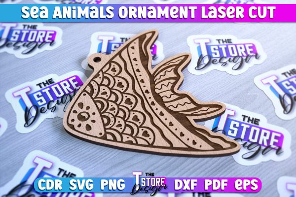 Sea Animals Ornaments Laser Cut | Ocean Animals Ornament SVG Online