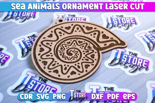Sea Animals Ornaments Laser Cut | Ocean Animals Ornament SVG Online - Image 5