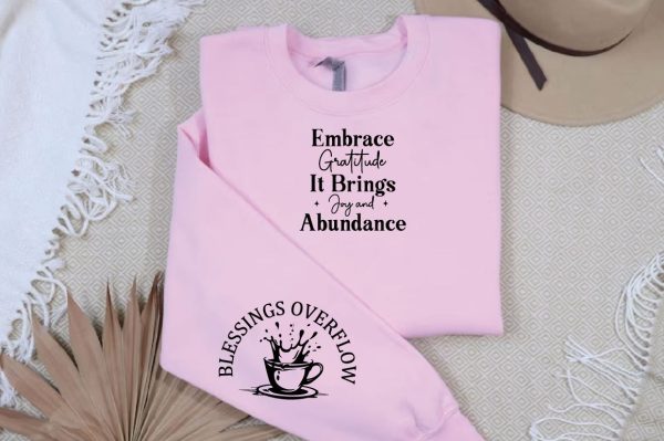Embrace Gratitude It Brings Joy and Abundance Sleeve SVG Design Online Sale - Image 2