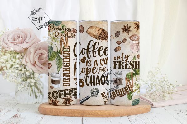 Coffee is a cup of hope 20 oz skinny tumbler png, coffee tumbler wrap png, coffee cup 20 oz tumbler designs, tumbler png download Sale