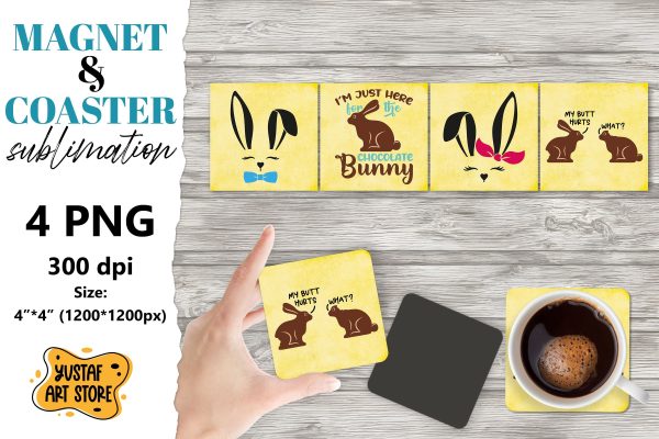 Easter magnet sublimation Easter coaster sublimation 4 desig Supply