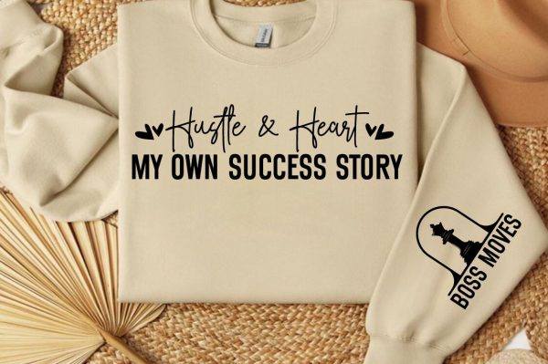 Hustle & heart my own success story Sleeve SVG Design Online Hot Sale - Image 2