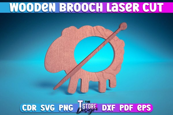 Wooden Brooch Laser Cut | Accessories Laser Cut Design | CNC Files Online Sale