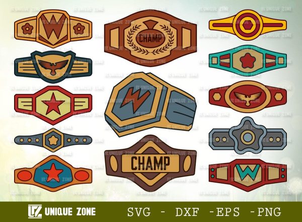Championship Belt SVG-Champ Belt Clipart Cut File Bundle Online Sale