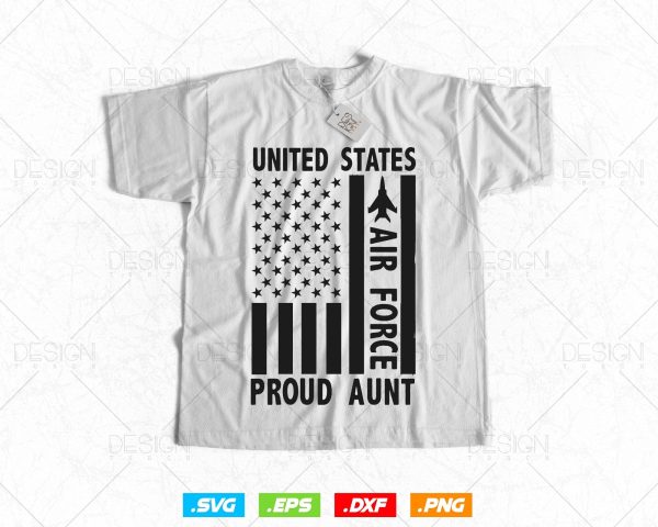 Proud Aunt US Air Force USA Flag Svg, USAF Family Gifts, Aunty Svg, Mom Life Svg, Military Veteran, Svg Files for Cricut, Instant download For Cheap - Image 2