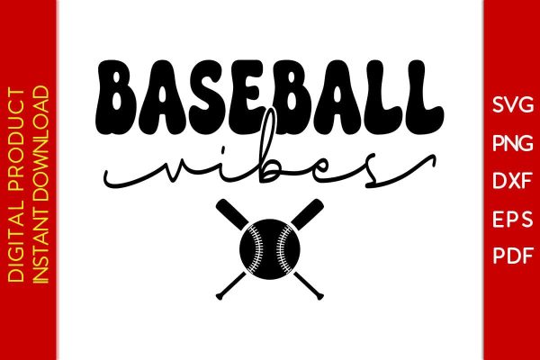 Groovy Retro Baseball Vibes SVG PNG PDF Cut File Online now