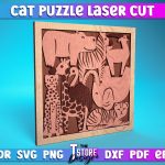 Cat Puzzle Laser Cut | Puzzle Game Laser Cut Design | CNC Files Cheap - Image 3