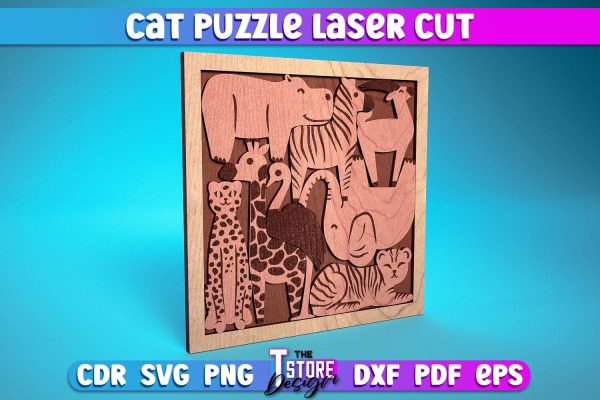 Cat Puzzle Laser Cut | Puzzle Game Laser Cut Design | CNC Files Cheap - Image 3