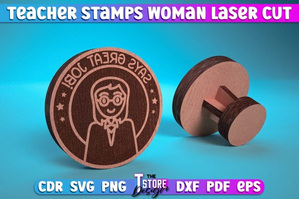 Teacher Woman Stamp Laser Cut | Teacher Laser Cut Design | CNC Files For Sale - Image 5