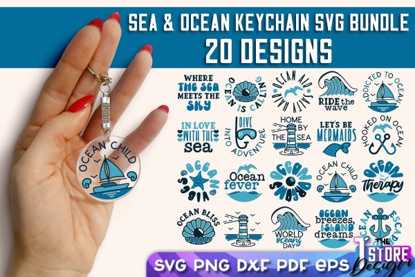 Sea & Ocean Keychain SVG | Summer SVG Quotes | SVG File Sale