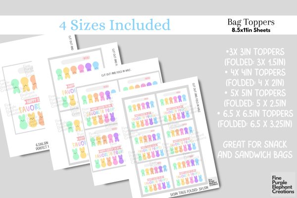 Printable Easter Favorite Peep Treat Bag Topper Favor Online - Image 2