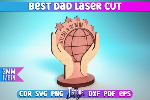 Best Dad Laser Cut | Dad Award Laser Cut Design | CNC Files Supply