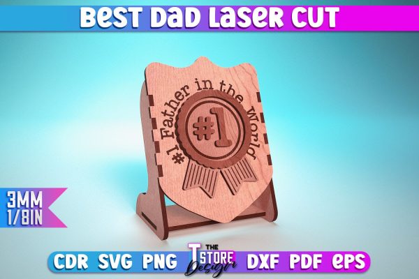 Best Dad Laser Cut | Dad Award Laser Cut Design | CNC Files For Cheap