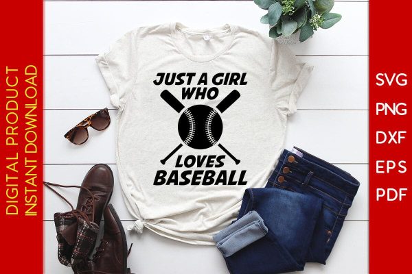 Just A Girl Who Loves Baseball SVG PNG PDF Cut File Discount - Image 2