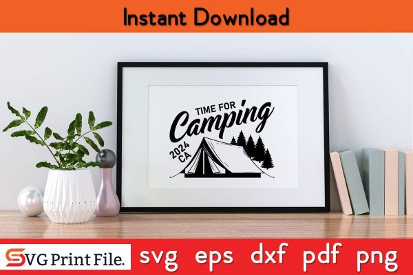 TIME FOR CAMPING 2023 Camping SVG PNG Craft Cut File Cheap - Image 2