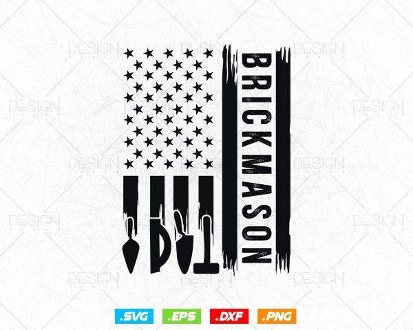 Bricklayer American Flag Brick Mason Life Masonry Svg Png, Construction svg, SVG Files for Cricut Silhouette, Clipart, Instant download Online now