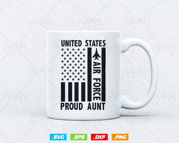Proud Aunt US Air Force USA Flag Svg, USAF Family Gifts, Aunty Svg, Mom Life Svg, Military Veteran, Svg Files for Cricut, Instant download For Cheap - Image 3