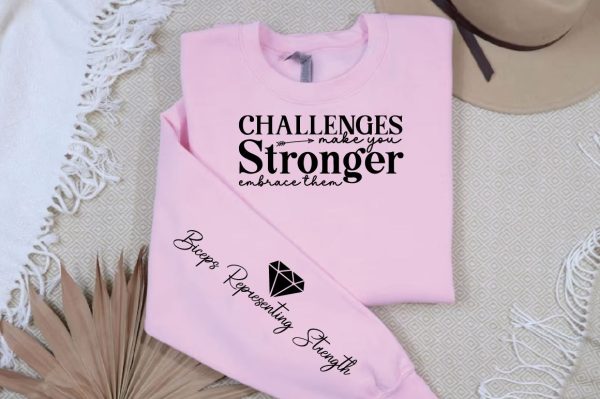 Challenges Make You Stronger Embrace Them Sleeve SVG Design Online - Image 2